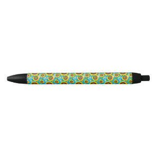 Stylo Noir Fleurs de soleil Bright Summer Nature Flora