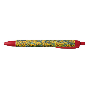 Stylo Noir Fleurs de soleil, champ du Wisconsin