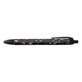 Stylo Noir Fleurs d'eau simples 1 (Haut)