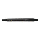 Stylo Noir Fleurs multicolores sur fond noir (Dos)