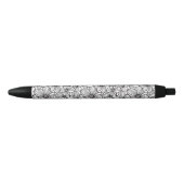 Stylo Noir Fleurs Noir Blanc (Devant)