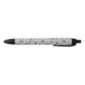 Stylo Noir Fleurs Noir Blanc (Bas)
