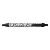Stylo Noir Fleurs Noir Blanc (Dos)