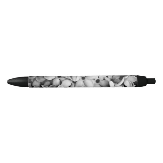 Stylo Noir fleurs noir et blanc (Devant)