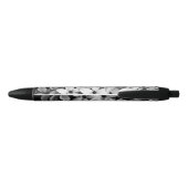 Stylo Noir fleurs noir et blanc (Dos)