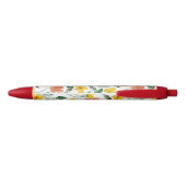 Stylo Noir Fleurs orange jaune  (Dos)