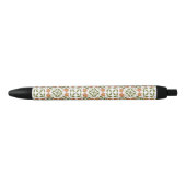 Stylo Noir Fleurs orange, Motif Floral, Verdure, Boho (Devant)