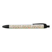 Stylo Noir Fleurs orange, Motif Floral, Verdure, Boho (Haut)