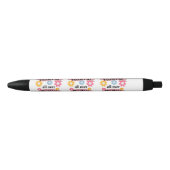 Stylo Noir Fleurs partout (Devant)