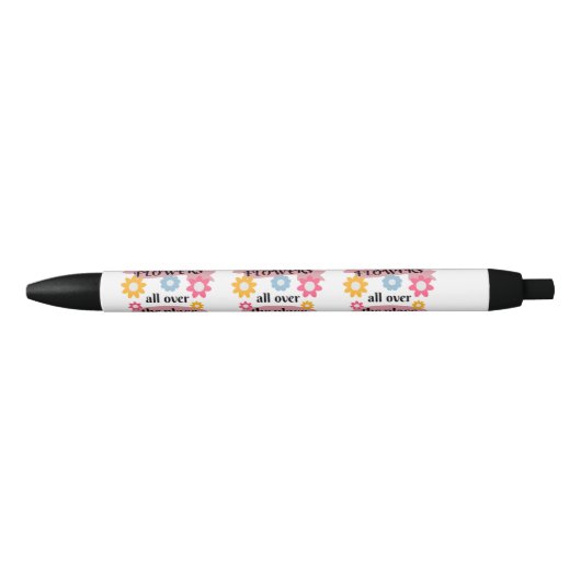 Stylo Noir Fleurs partout (Devant)