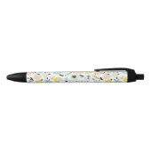 Stylo Noir Fleurs Pastel en Fleur Motif Personnalisé (Haut)