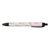 Stylo Noir Fleurs printanières sauvages multicolores tendance (Bas)
