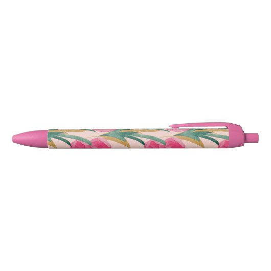 Stylo Noir Fleurs roses (Haut)