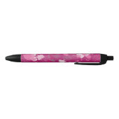 Stylo Noir fleurs roses (Bas)