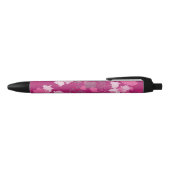 Stylo Noir fleurs roses (Haut)