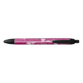 Stylo Noir fleurs roses (Dos)