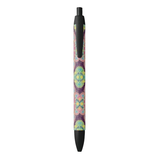 Stylo Noir Fleurs roses dans le jardin (Dos (Vertical))