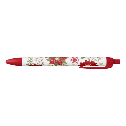 Stylo Noir fleurs rustiques modernes de Noël (Bas)