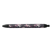 Stylo Noir Fleurs Sakura Roses Noires, Design Motif, (Devant)