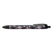 Stylo Noir Fleurs Sakura Roses Noires, Design Motif, (Haut)