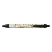 Stylo Noir Fleurs sauvages aquarelles rustiques Ajouter un lo (Dos)