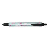 Stylo Noir fleurs vertes (Dos)