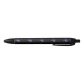 Stylo Noir Fleurs violettes (Bas)