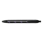 Stylo Noir Fleurs violettes (Dos)