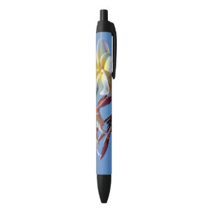 Stylo Noir Fleurs voyantes de Frangipani de Plumeria