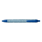 Stylo Noir Flocon de neige de Noël en bleu (Dos)
