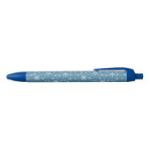 Stylo Noir Flocon de neige de Noël en bleu (Haut)