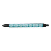 Stylo Noir Flocon de neige floral d'hiver (Devant)