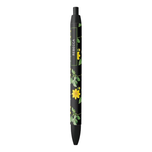 Stylo Noir Floral (devant Vertical)