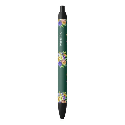 Stylo Noir Floral (devant Vertical)