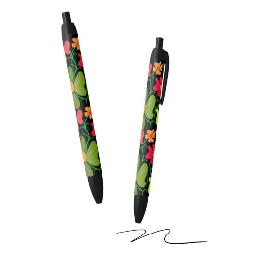 Stylo Noir Floral