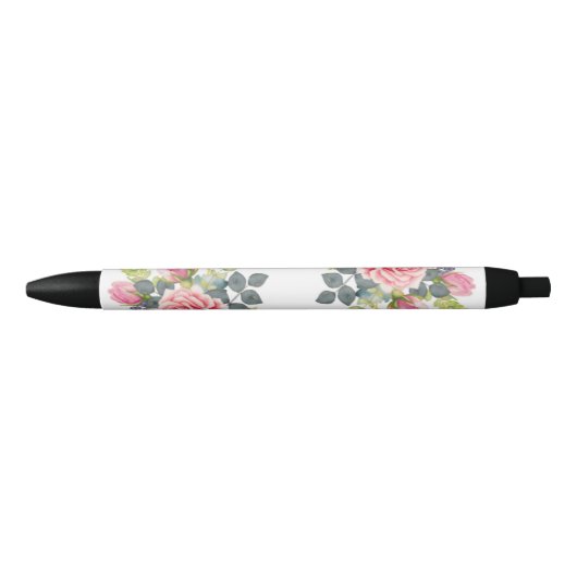 Stylo Noir Floral ressort (Devant)