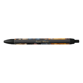 Stylo Noir Floral rustique vintage élégant noir
