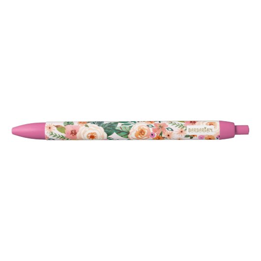 Stylo Noir Floral tropical (Devant)