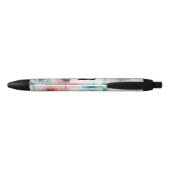 Stylo Noir Floral watercolor monogram pink blue dandelions  (Dos)