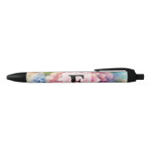 Stylo Noir Floral watercolor monogram pink hydrangea  (Haut)