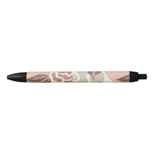 Stylo Noir Florale botanique minimale (Devant)