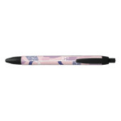 Stylo Noir Florale violet minimaliste (Dos)
