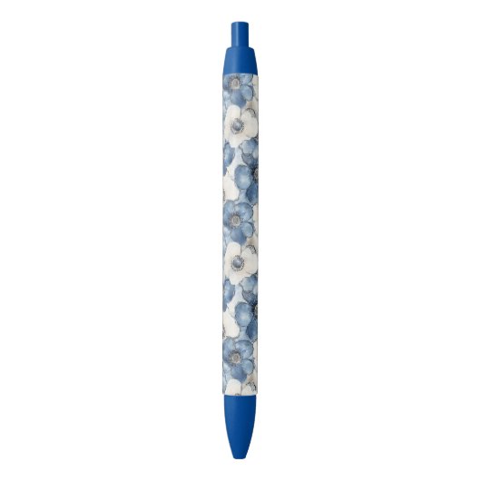 Stylo Noir Flore bleu blanc denim (devant Vertical)