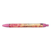 Stylo Noir Flore rose : Écriture cardiaque des psaumes (Devant)