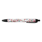 Stylo Noir Flores d'aquarelle rétro (Bas)