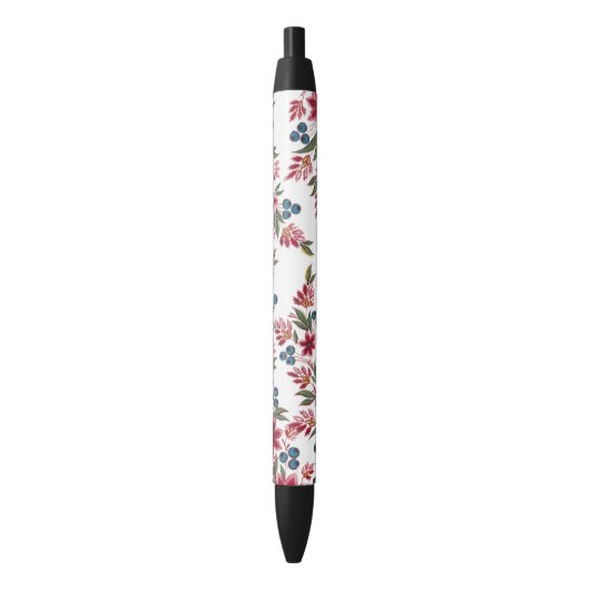 Stylo Noir Flores d'aquarelle rétro (devant Vertical)