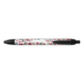 Stylo Noir Flores d'aquarelle rétro (Dos)
