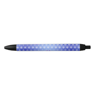 Stylo Noir Flower Of Life - timbre sans couture motif - bleu