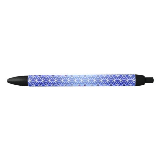 Stylo Noir Flower Of Life - timbre sans couture motif - bleu (Devant)