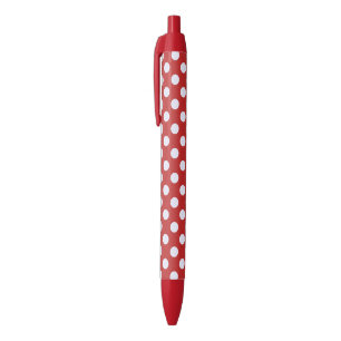 Stylo Noir Fond de fractales rouges avec pois blancs en fract